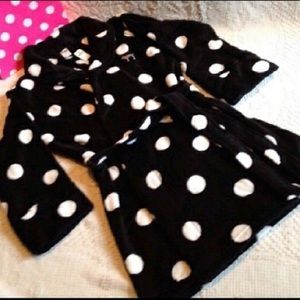 Victoria’s Secret PINK Black White Polka Dot Robe